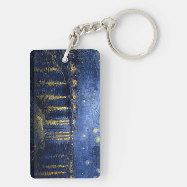 Vincent van Gogh's Starry Night Over the Rhone Schlüsselanhänger (Rückseite)
