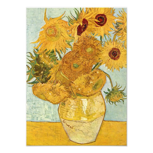 Vincent van Gogh's Stilleben mit 12 Sonnenblumen Fotodruck (Vorne)