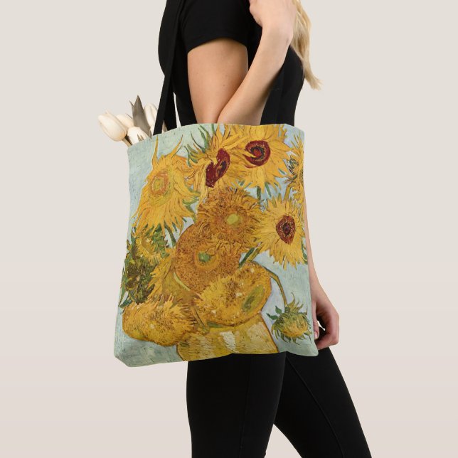 Vincent van Gogh's Stilleben Sonnenblumen Tasche (Von Nahem)