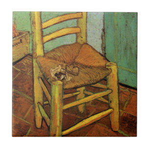 Vincent van Goghs Stuhl mit seiner Pfeife Fliese