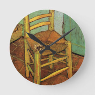 Vincent van Goghs Stuhl mit seiner Pfeife von Vinc Runde Wanduhr