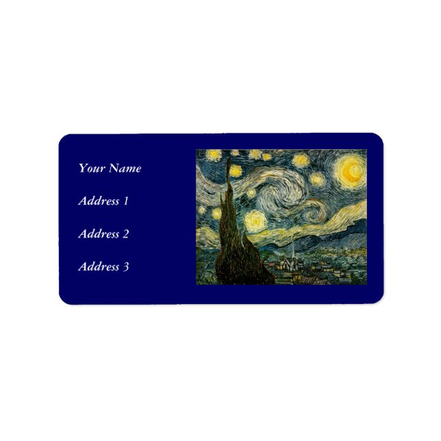 Vincent van Gogh's The Starry Night (1889) Adressaufkleber (Vorne)