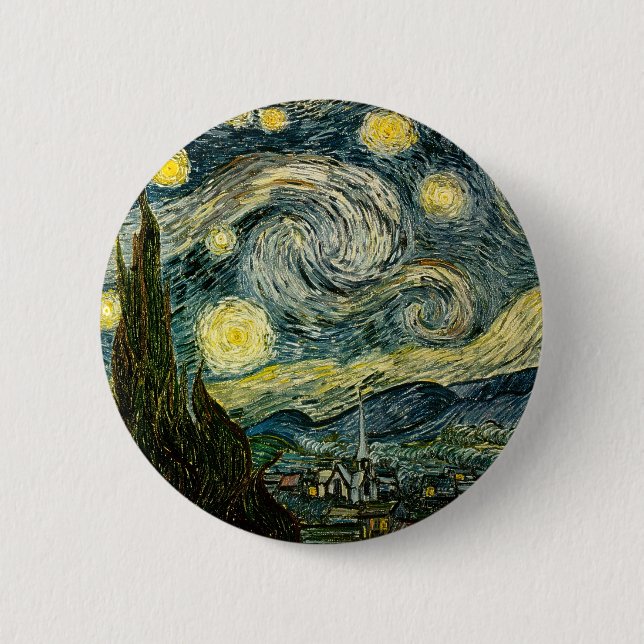 Vincent van Gogh's The Starry Night (1889) Button (Vorderseite)