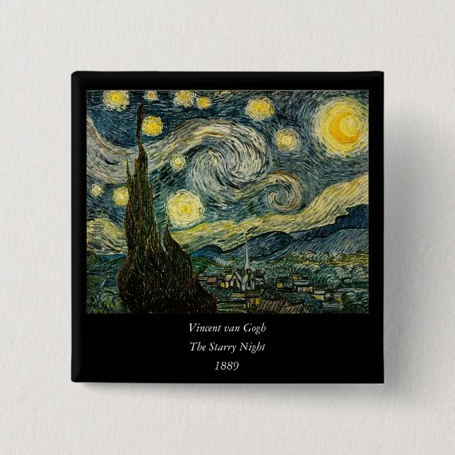 Vincent van Gogh's The Starry Night (1889) Button (Vorderseite)
