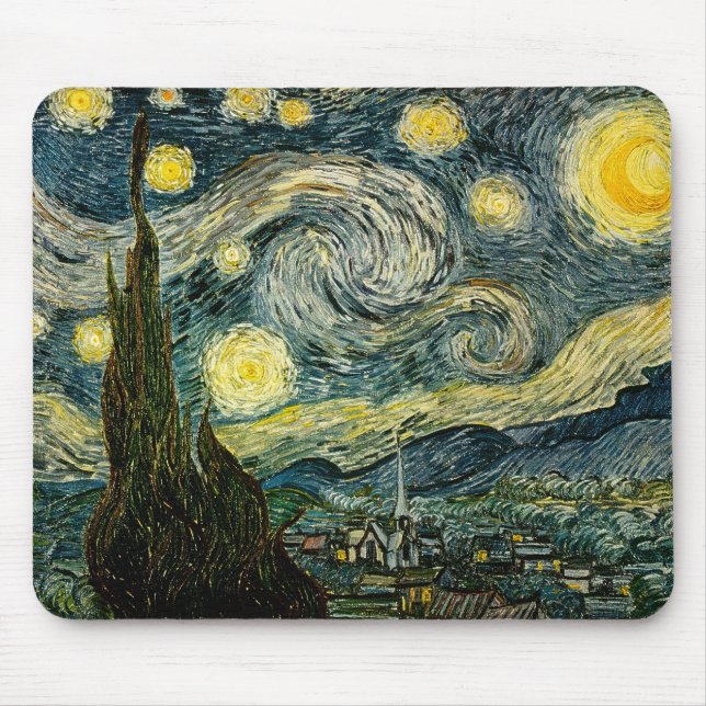 Vincent van Gogh's The Starry Night (1889) Mousepad (Vorne)