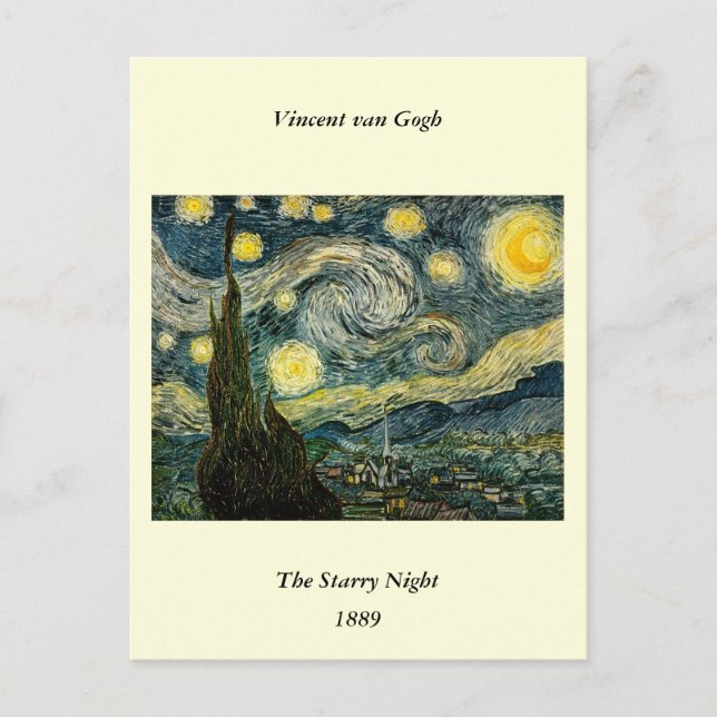 Vincent van Gogh's The Starry Night (1889) Postkarte (Vorderseite)
