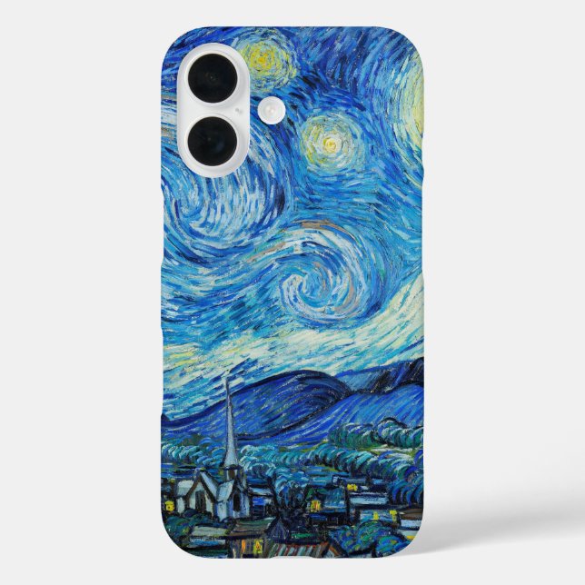 Vincent Van Gogh's The Starry Night iPhone 16 Hülle (Rückseite)