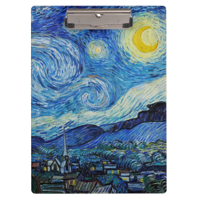Vincent Van Gogh's The Starry Night Klemmbrett (Vorderseite)