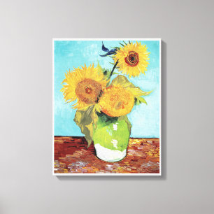 Vincent van Gogh's Vase mit drei Sonnenblumen 1888 Leinwanddruck