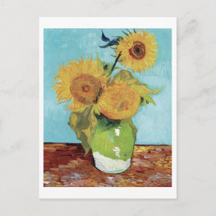 Vincent van Goghs Vasen mit drei Sonnenblumen Postkarte