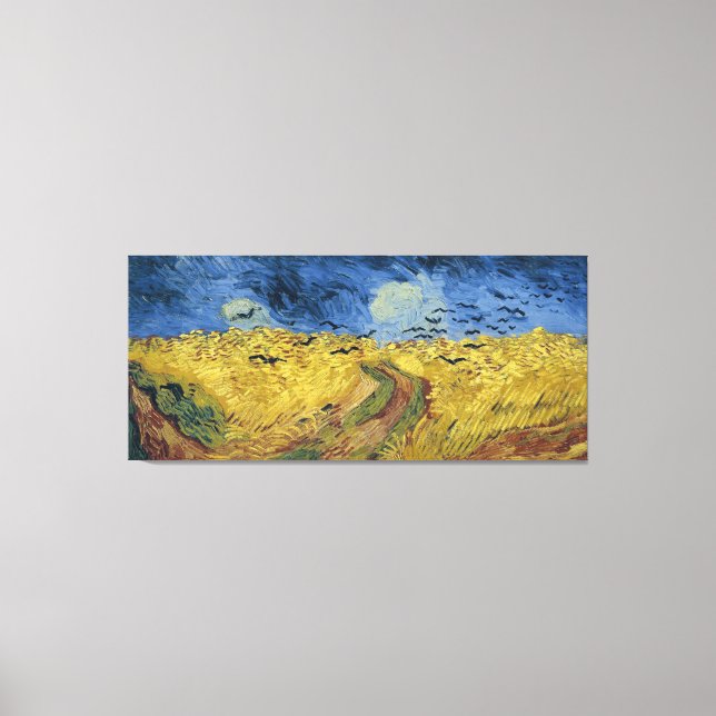 Vincent van Gogh's Weizenfeld mit Krähen (1890) Leinwanddruck (Vorderseite)
