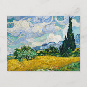 Vincent Van Goghs Weizenfeld mit Zypressen Postkarte