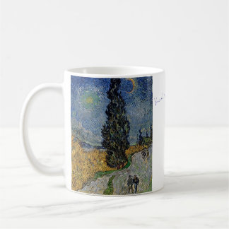 Vincent Willem van Gogh 糸杉と星の見える道 Kaffeetasse