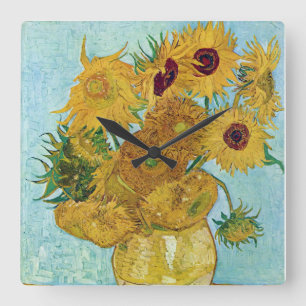 Vincent Willem van Gogh , "Sonnenblumen" Quadratische Wanduhr