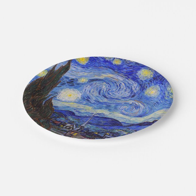 Vincent Willem van Gogh , “ Starry Night ” Pappteller (Schrägansicht)