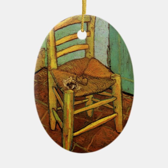 Vincent's Chair mit Seiner Pipe von Vincent van Go Keramikornament (Vorne)