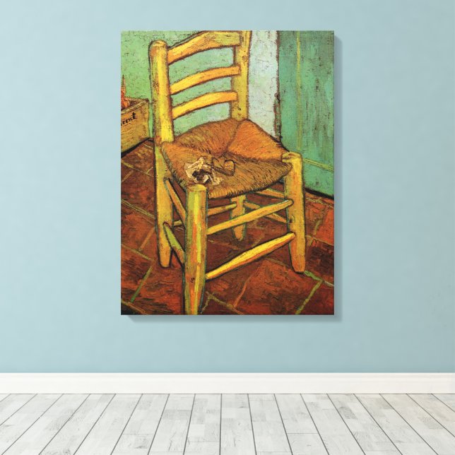 Vincent's Chair mit Seiner Pipe von Vincent van Go Leinwanddruck (Insitu (Holzboden))