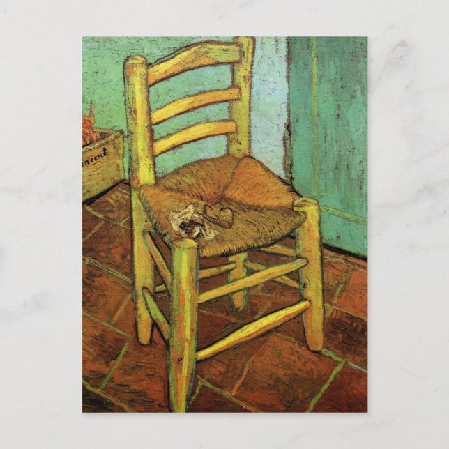 Vincent's Chair mit Seiner Pipe von Vincent van Go Postkarte (Vorderseite)