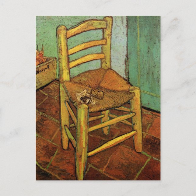 Vincent's Chair mit Seiner Pipe von Vincent van Go Postkarte (Vorderseite)