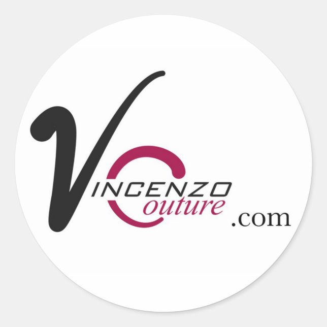vincenzocouture.com runder aufkleber (Vorderseite)
