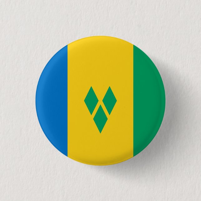 Vincy Flag, Fahne von Saint Vincent und die Grenad Button (Vorderseite)