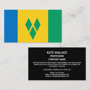 Vincy Flag, Fahne von Saint Vincent und die Grenad Visitenkarte