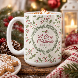 Vine & Berry Cozy Christmas Muster ID1337 Kaffeetasse