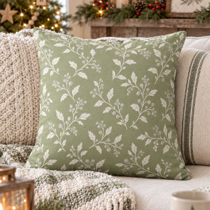 Vine & Berry Weihnachtsmuster Sage ID1337 Kissen