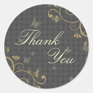 Vine & Butterfly Design Danke Sticker