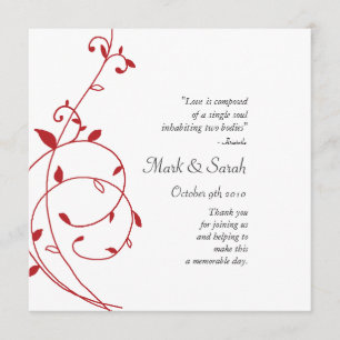 Vine Divine Red Wedding Program Programm