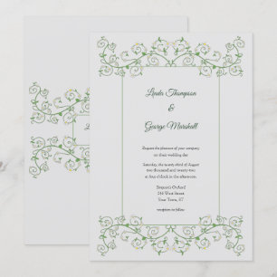 Vine Heart Trellis Light Gray Wedding Einladung