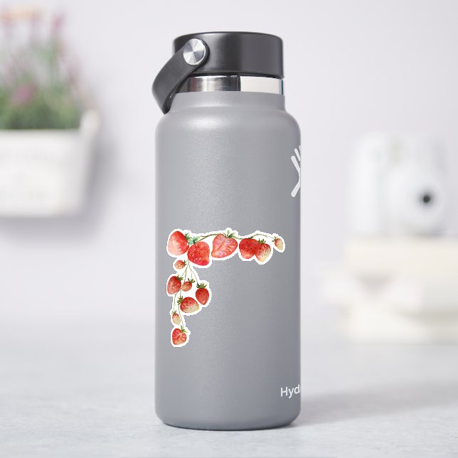 Vine of Red Strawberries  Aufkleber (HydroFlask)