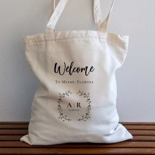 Vine Scroll Wedding Welcome Bag, Hotel Guest Tragetasche (Von Creator hochgeladen)