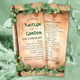 Vine wood St. Patrick's Day BUDGET Hochzeitsprogra Werbekarte