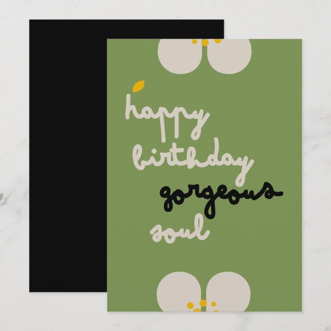 VINES D'IVOIRE - Carte d'Invitation Florale Annive (Devant / Derrière)