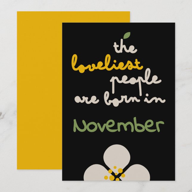 VINES D'IVOIRE - Carte d'Invitation Florale Annive (Devant / Derrière)