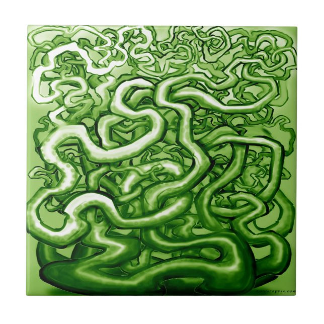 Vines GREEN Fliese (Vorderseite)