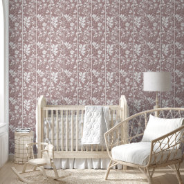 Vines of Quiet Joy XL white botanical silhouette Tapete