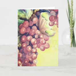 Vineyard Grapes Watercolor Greeting Card | Wine Karte