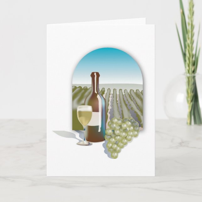 Vineyard Scene Wine Country Wedding Karte (Vorderseite)