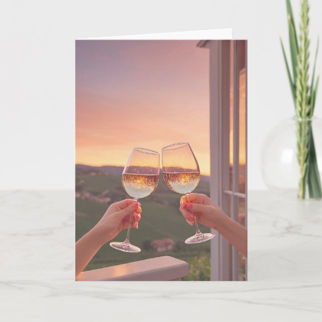 Vineyard Sunset Toast Karte (Vorderseite)