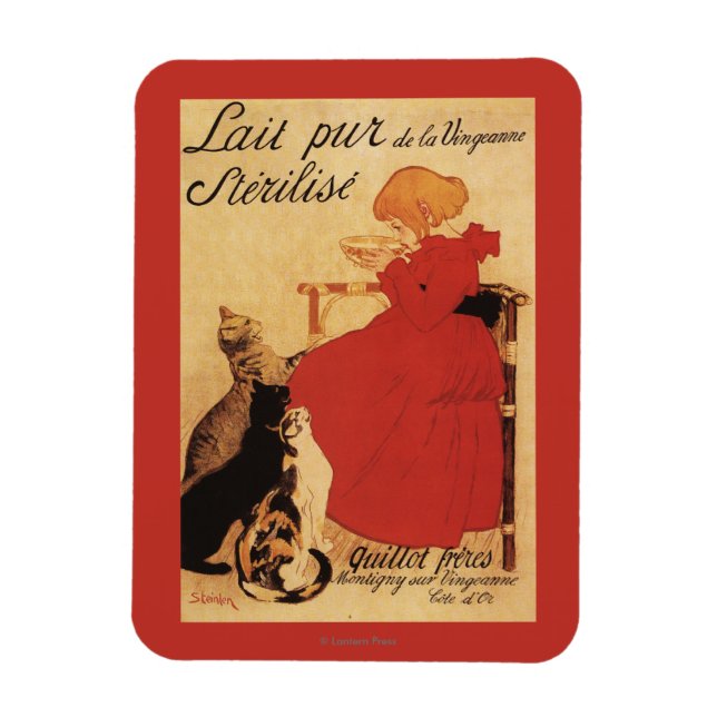 Vingeanne Milk Girl mit Katzen Magnet (Vertikal)