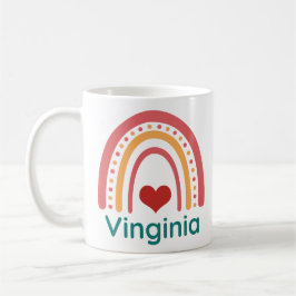 Vinginia Name Vintag Boho Rainbow Kaffeetasse