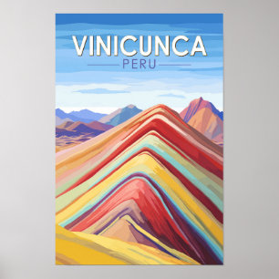 Vinicunca Peru Reise Kunst Vintage Poster