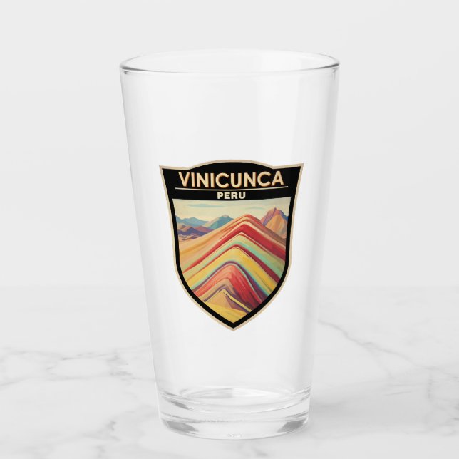 Vinicunca Peru Reisen Vintag Glas (Vorderseite)