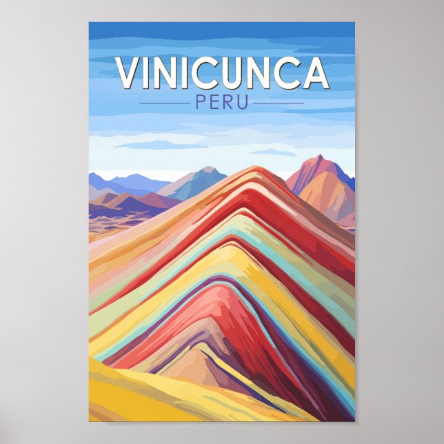 Vinicunca Peru Reisen Vintag Poster (Vorne)
