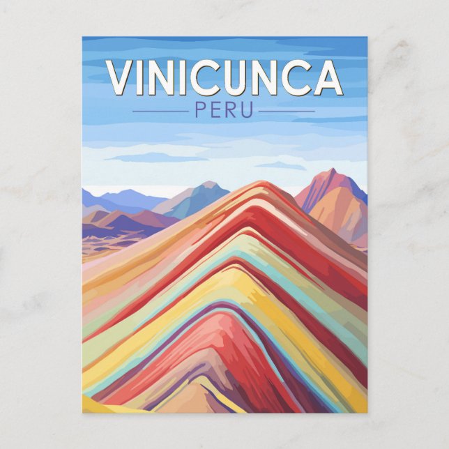 Vinicunca Peru Reisen Vintag Postkarte (Vorderseite)