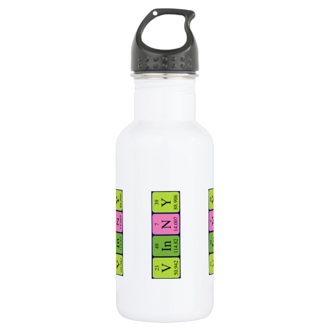 Vinny Flasche mit periodischem Tabellennamen Trinkflasche (Vorderseite)