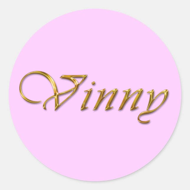 VINNY Name Markenbezeichnung Personalisierte Fun-G Runder Aufkleber (Vorderseite)