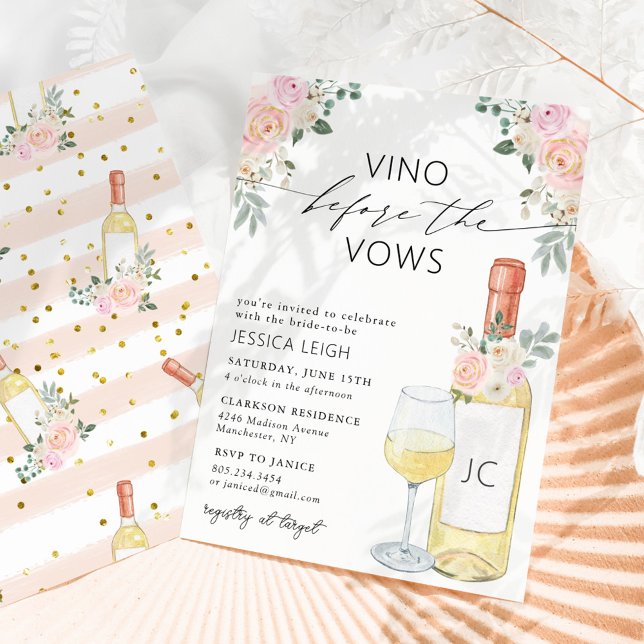 Vino Avant Vows Vine Bridal Showée Invitation (Créateur téléchargé)